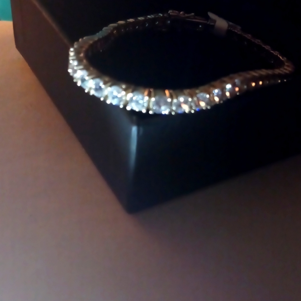 Sterling Silver vintage vermeil gold tennis bracelet